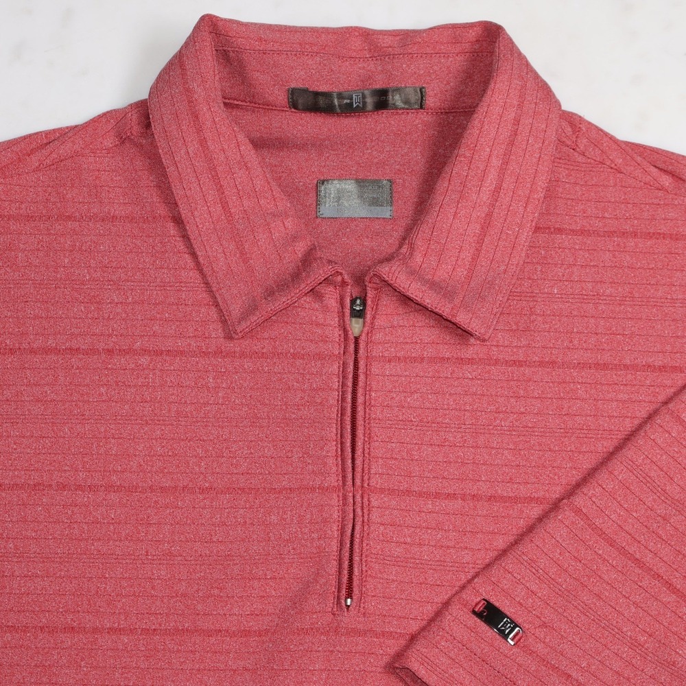 Nike‎ Tiger Woods Collection NikeFIT Dry 1/4 Zip Golf Polo XL Red Heather TW